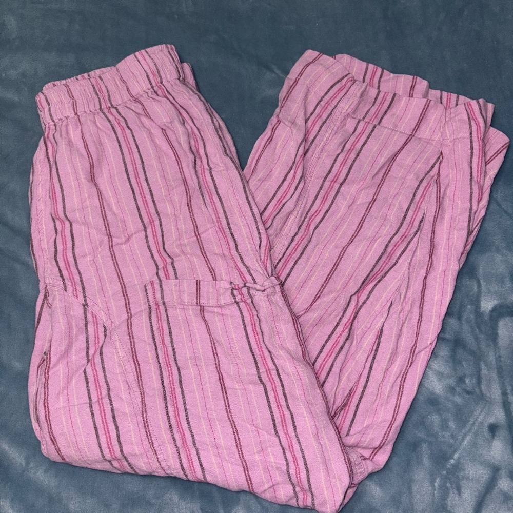 Urban Outfitters Pink and Purple Striped Linen Pants